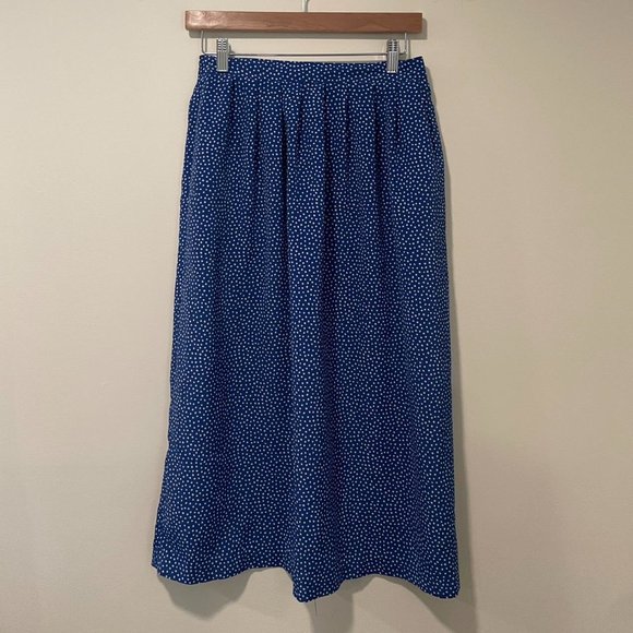 Vintage 1980's Blue and White Midi Skirt  By Joan Leslie - Picture 8 of 8